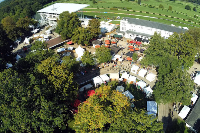 Blick auf das Veranstaltungsgelände der Landpartie Grafenberg